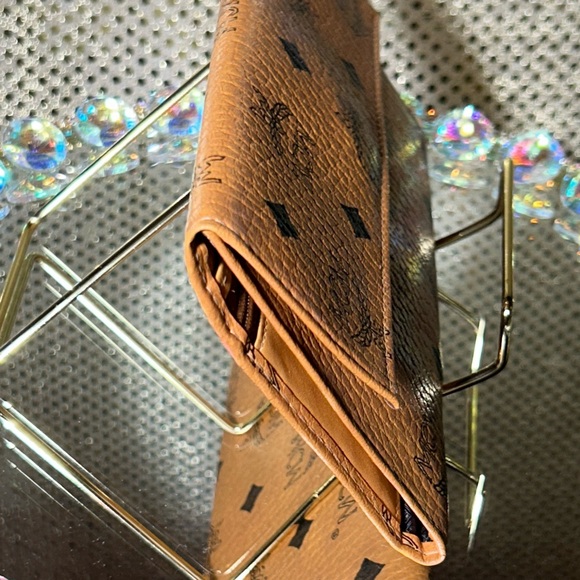 MCM Trifold Leather Cognac Long Wallet 7.5” x 4” EUC - Picture 4 of 14